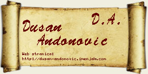 Dušan Andonović vizit kartica